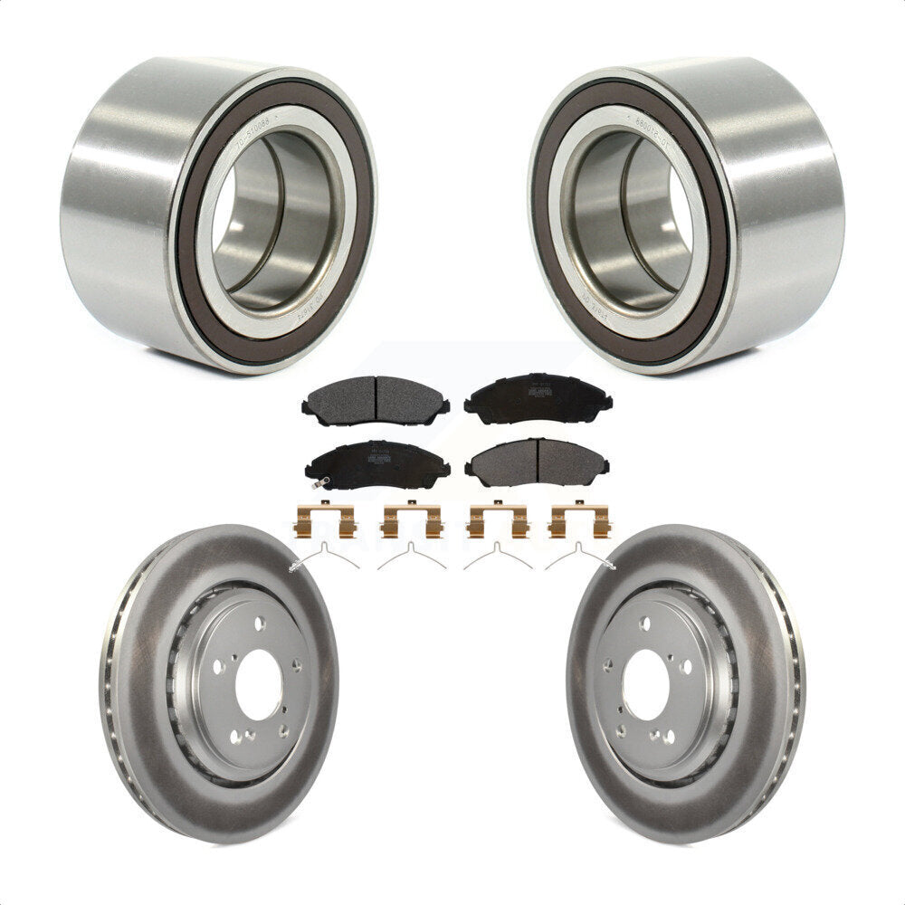 Wheel Bearing Coated Brake Rotor And Pad Front Kit For 2017-2019 Honda Ridgeline