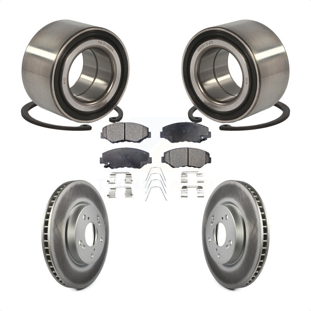 Wheel Bearing Coated Disc Brake Rotors And Pads Front Kit For Honda Civic