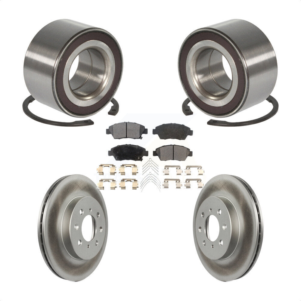 Wheel Bearing Coated Disc Brake Rotor And Pads Front Kit For 2007-2008 Honda Fit