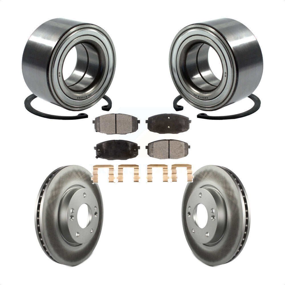 Wheel Bearing Coated Disc Brake Rotors And Pads Front Kit For Hyundai Elantra