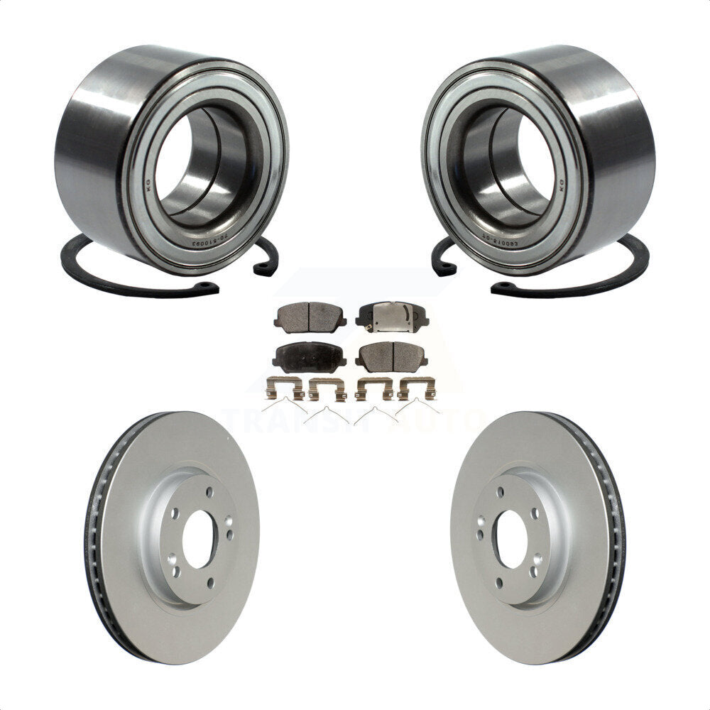 Wheel Bearing Coated Brake Rotor Pad Front Kit For Kia Forte Forte5 Hyundai Koup