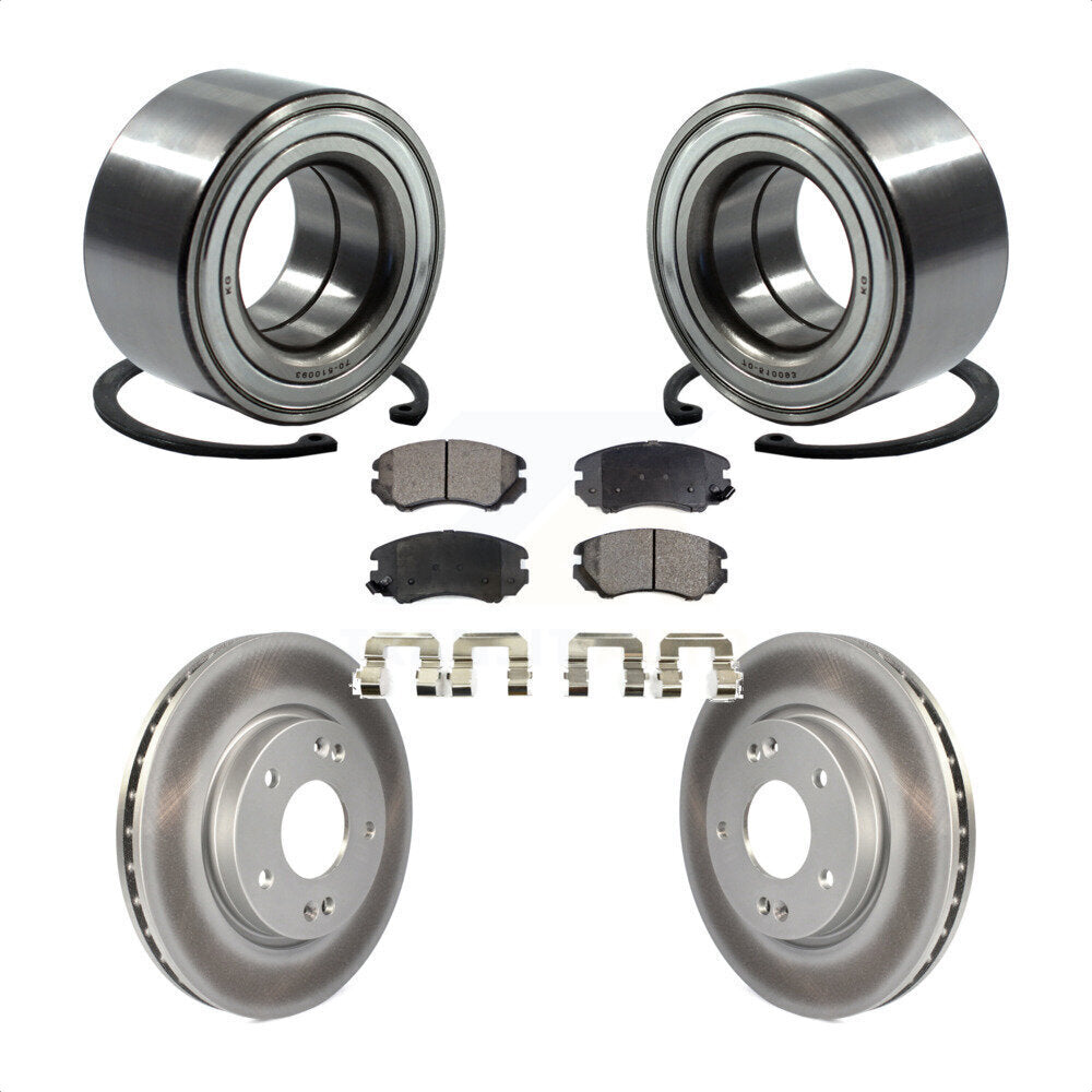 Wheel Bearing Coated Disc Brake Rotors And Pads Front Kit For Hyundai Elantra