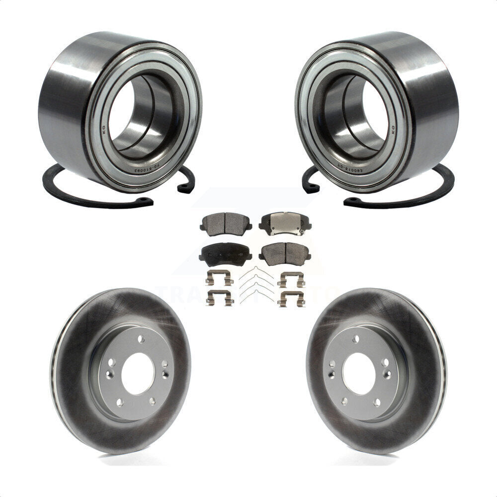 Wheel Bearing Coated Brake Rotor Pads Front Kit For Kia Forte Hyundai Elantra GT