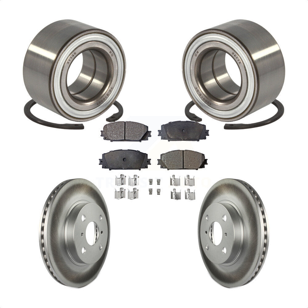 Wheel Bearing Coated Brake Rotor Pad Front Kit For Toyota Yaris Prius C Scion iQ