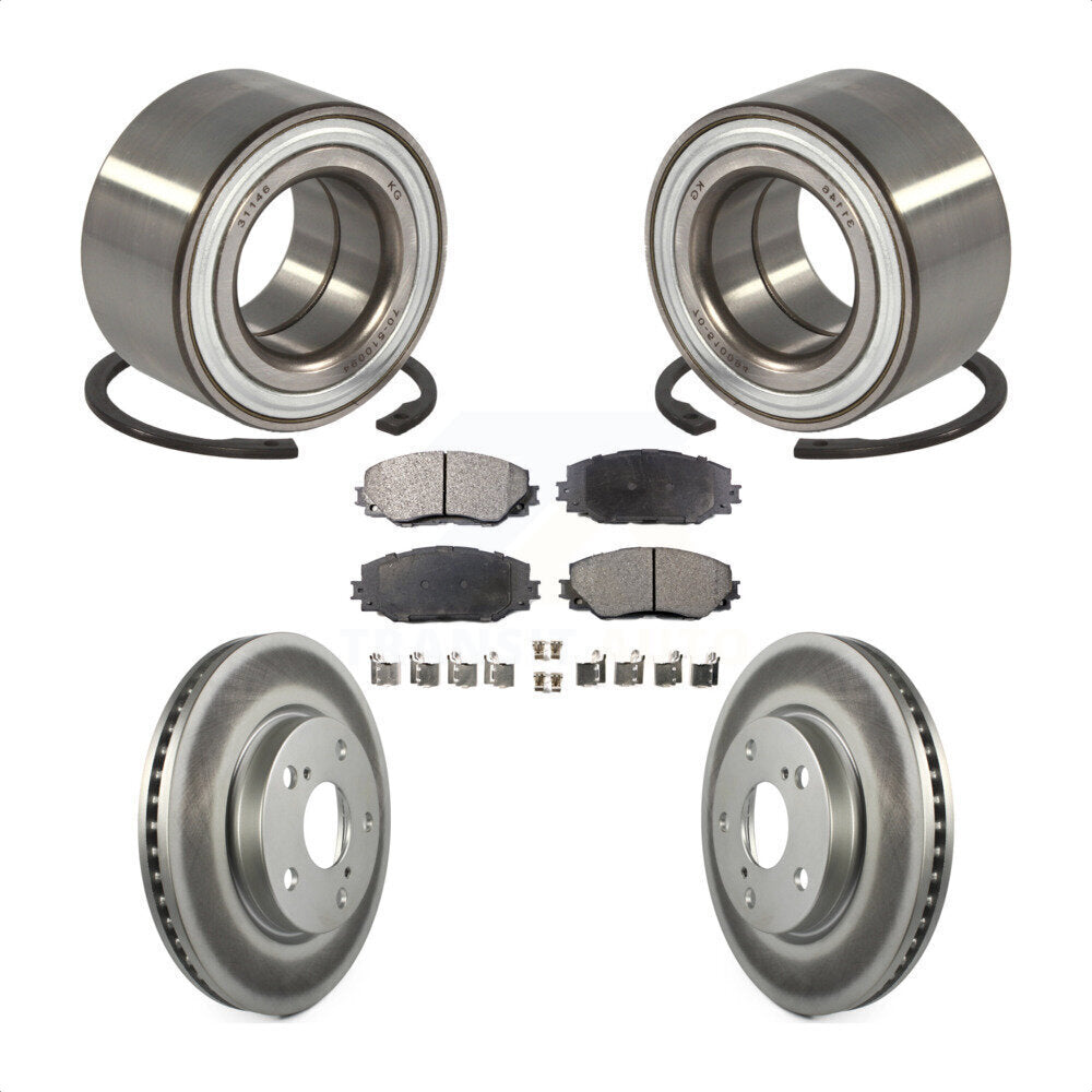 Wheel Bearing Coated Disc Brake Rotor Pad Front Kit For 2017-2018 Toyota Prius V