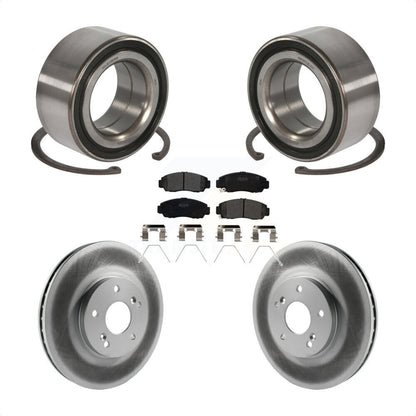Wheel Bearing Coated Disc Brake Rotor & Pad Front Kit For Honda Accord Acura TSX