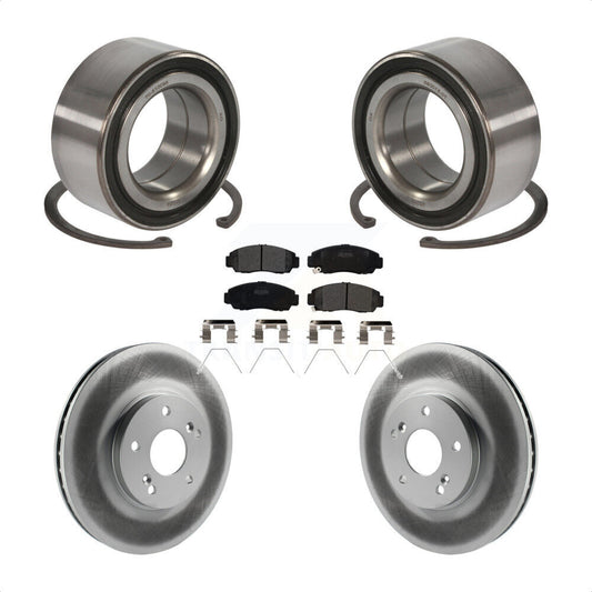 Wheel Bearing Coated Disc Brake Rotor & Pad Front Kit For Honda Accord Acura TSX