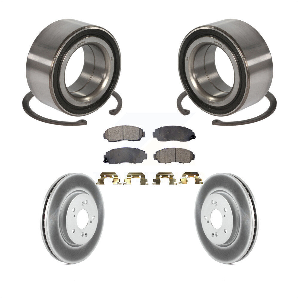 Wheel Bearing Coated Disc Brake Rotor & Pad Front Kit For Honda Accord Crosstour
