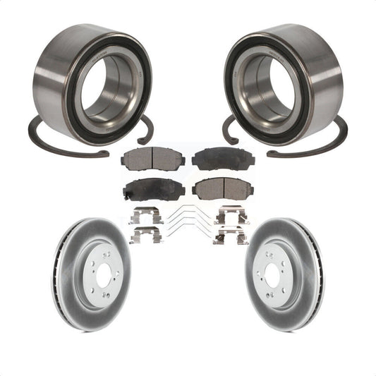 Wheel Bearing Coated Disc Brake Rotor & Pad Front Kit For Honda Crosstour Accord