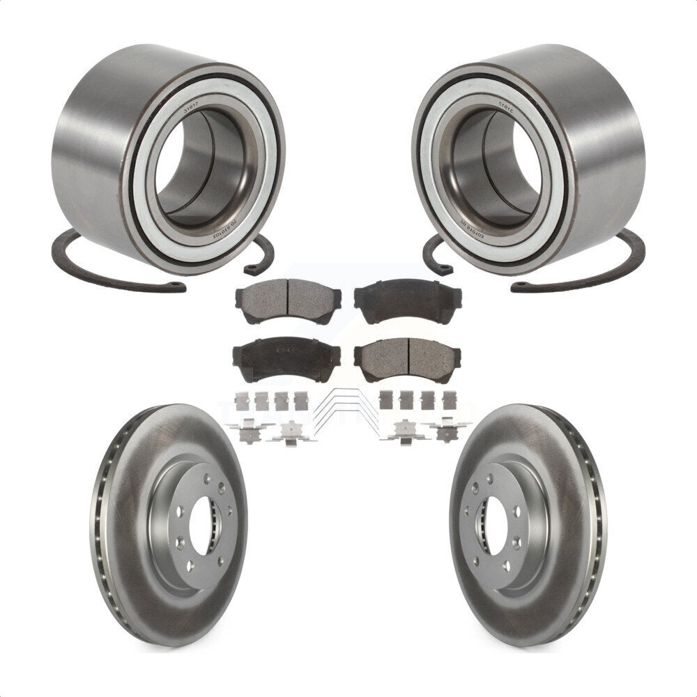 Wheel Bearing Coated Disc Brake Rotor & Pad Front Kit For 2009-2013 Mazda 6 3.7L