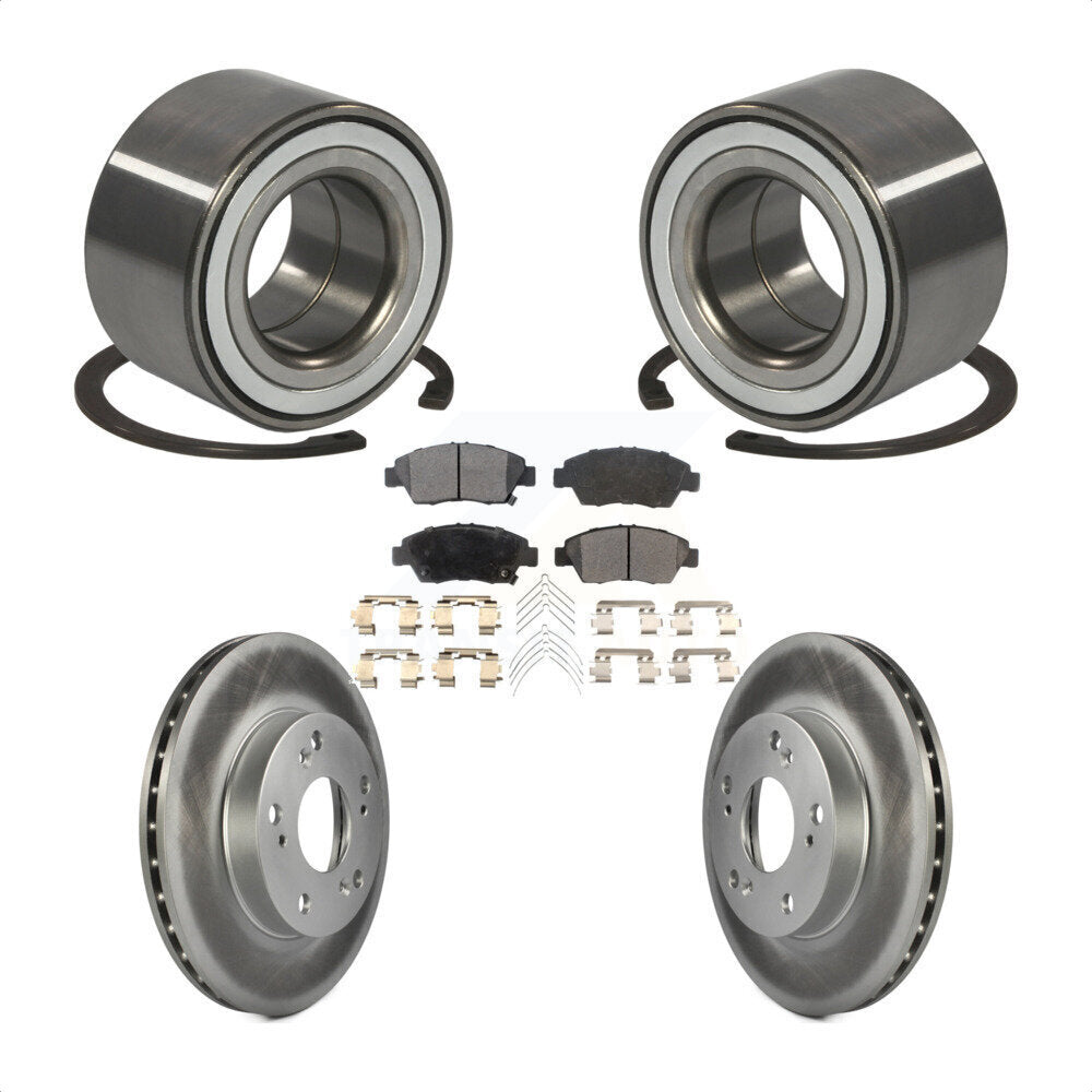 Wheel Bearing Coated Disc Brake Rotor And Pad Front Kit For 2011-2015 Honda CR-Z