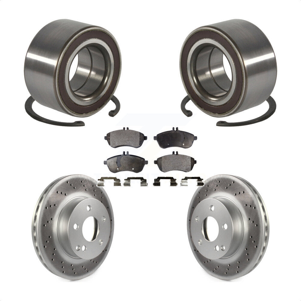 Wheel Bearing Coated Disc Brake Rotors And Pads Front Kit For Mercedes-Benz C300