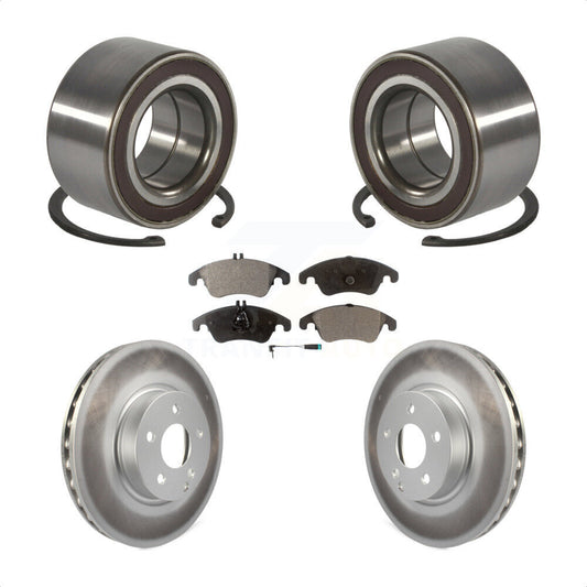 Wheel Bearing Coated Brake Rotor Pads Front Kit For Mercedes-Benz C300 E350 C350