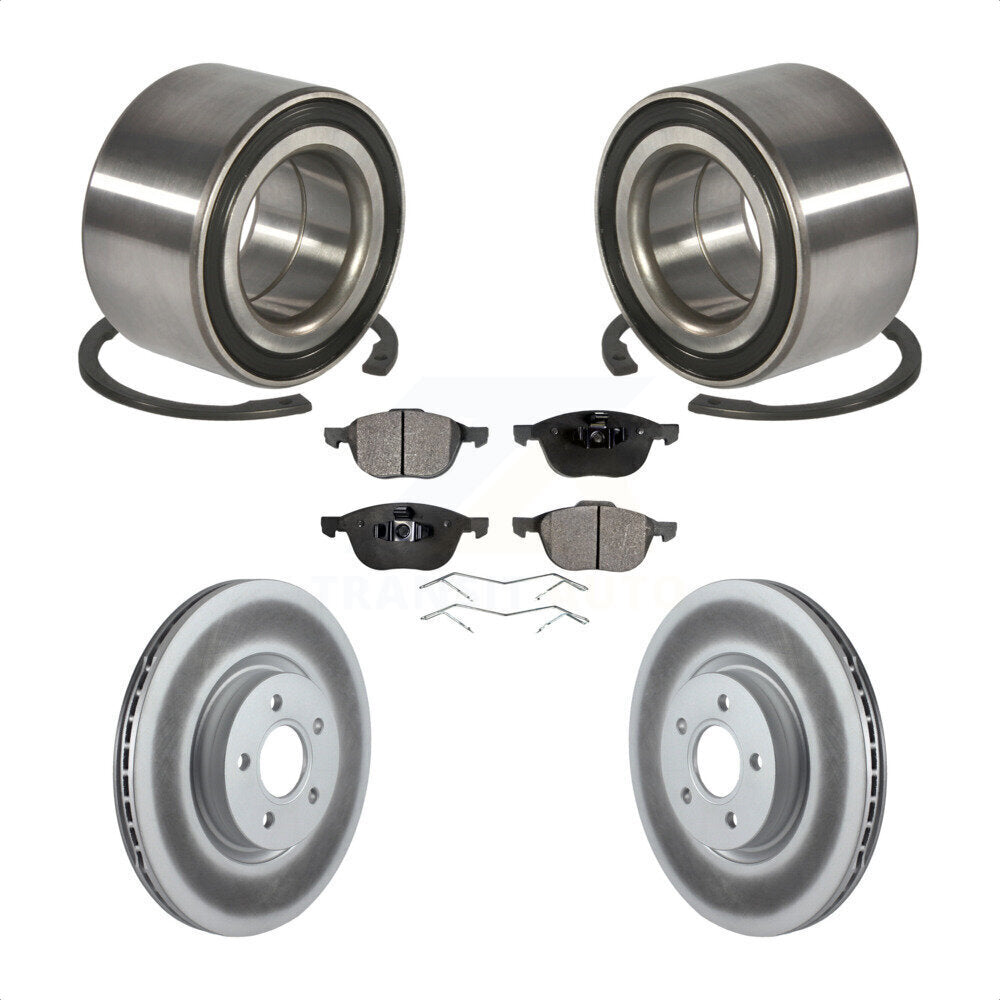 Wheel Bearing Coated Disc Brake Rotor And Pad Front Kit For Ford Transit Connect