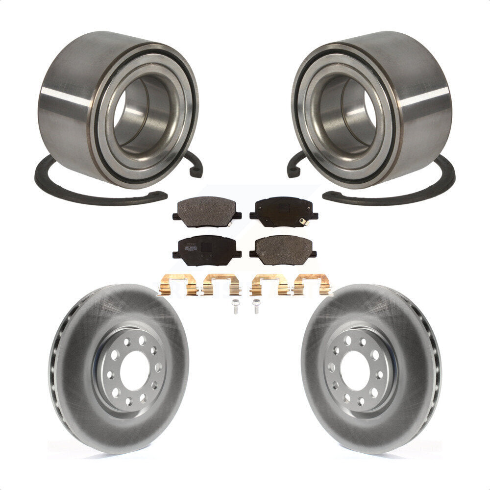 Wheel Bearing Coated Disc Brake Rotor And Pads Front Kit For 2016-2018 Fiat 500X