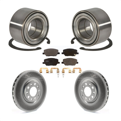 Wheel Bearing Coated Disc Brake Rotor And Pads Front Kit For 2016-2018 Fiat 500X