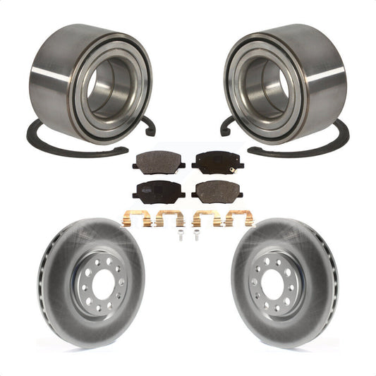 Wheel Bearing Coated Disc Brake Rotor And Pads Front Kit For 2016-2018 Fiat 500X