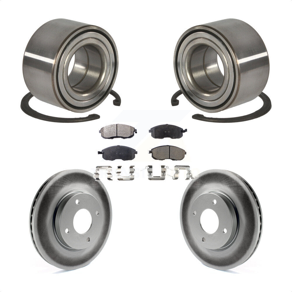 Wheel Bearing Coated Brake Rotor & Pad Front Kit For 2010-2011 Nissan Versa 1.8L