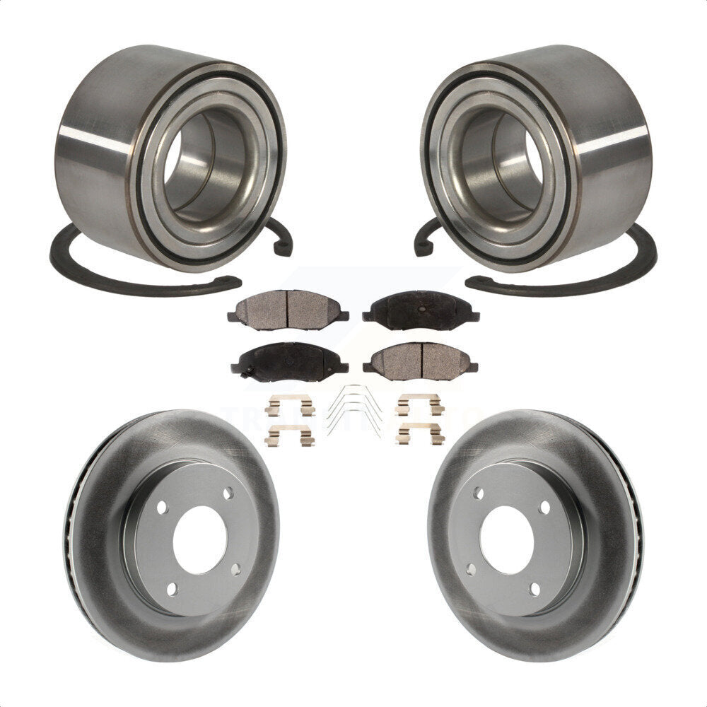 Wheel Bearing Coated Brake Rotor & Pad Front Kit For 2010-2011 Nissan Versa 1.6L
