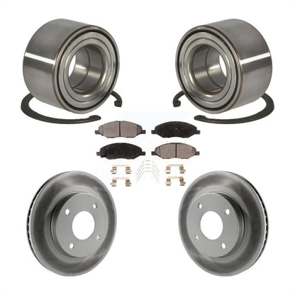 Wheel Bearing Coated Brake Rotor & Pad Front Kit For 2010-2011 Nissan Versa 1.6L