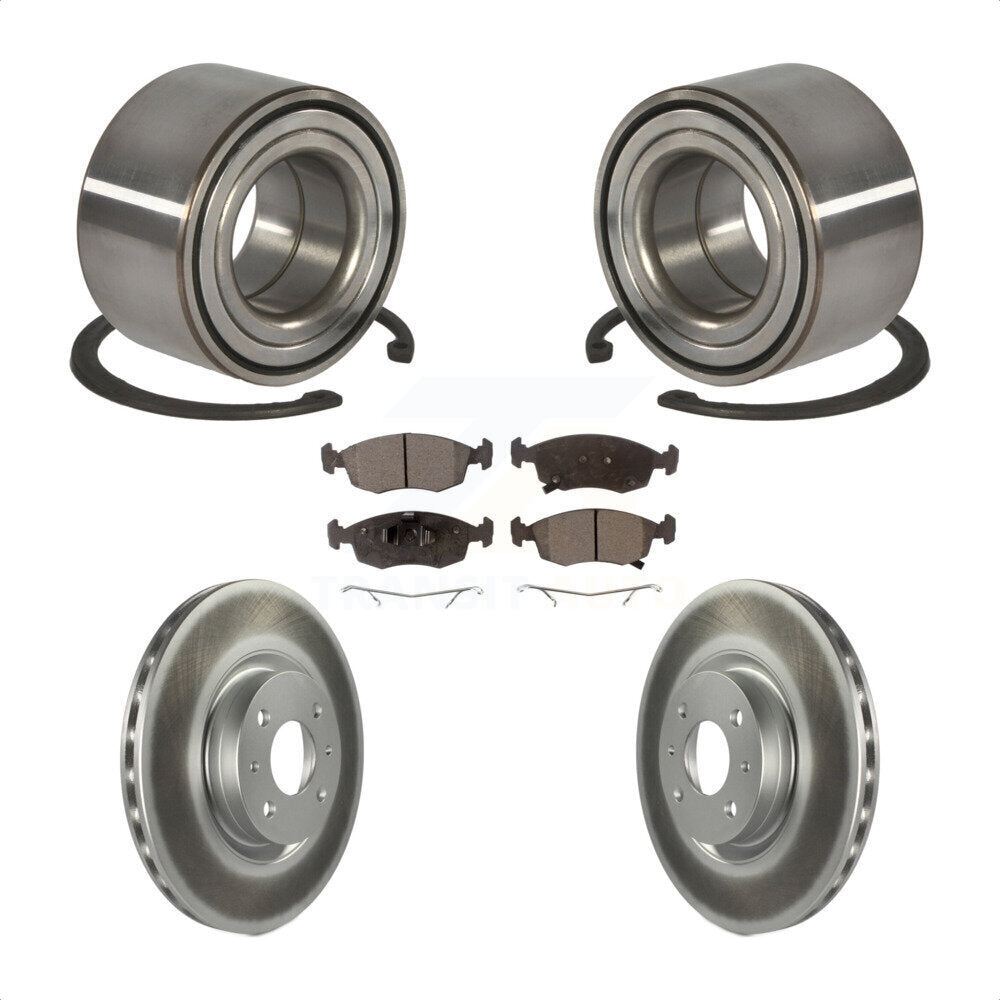 Wheel Bearing Coated Disc Brake Rotors And Pads Front Kit For Fiat 500