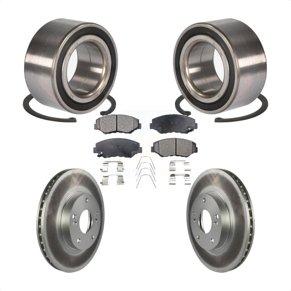 Wheel Bearing Coated Disc Brake Rotors And Pads Front Kit For Honda Accord