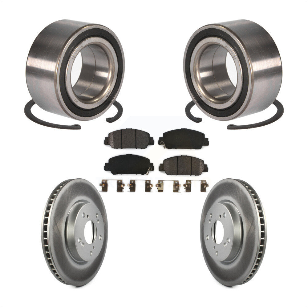 Wheel Bearing Coated Disc Brake Rotors And Pads Front Kit For Honda Accord