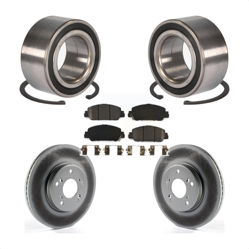 Wheel Bearing Coated Disc Brake Rotors And Pads Front Kit For Honda Accord