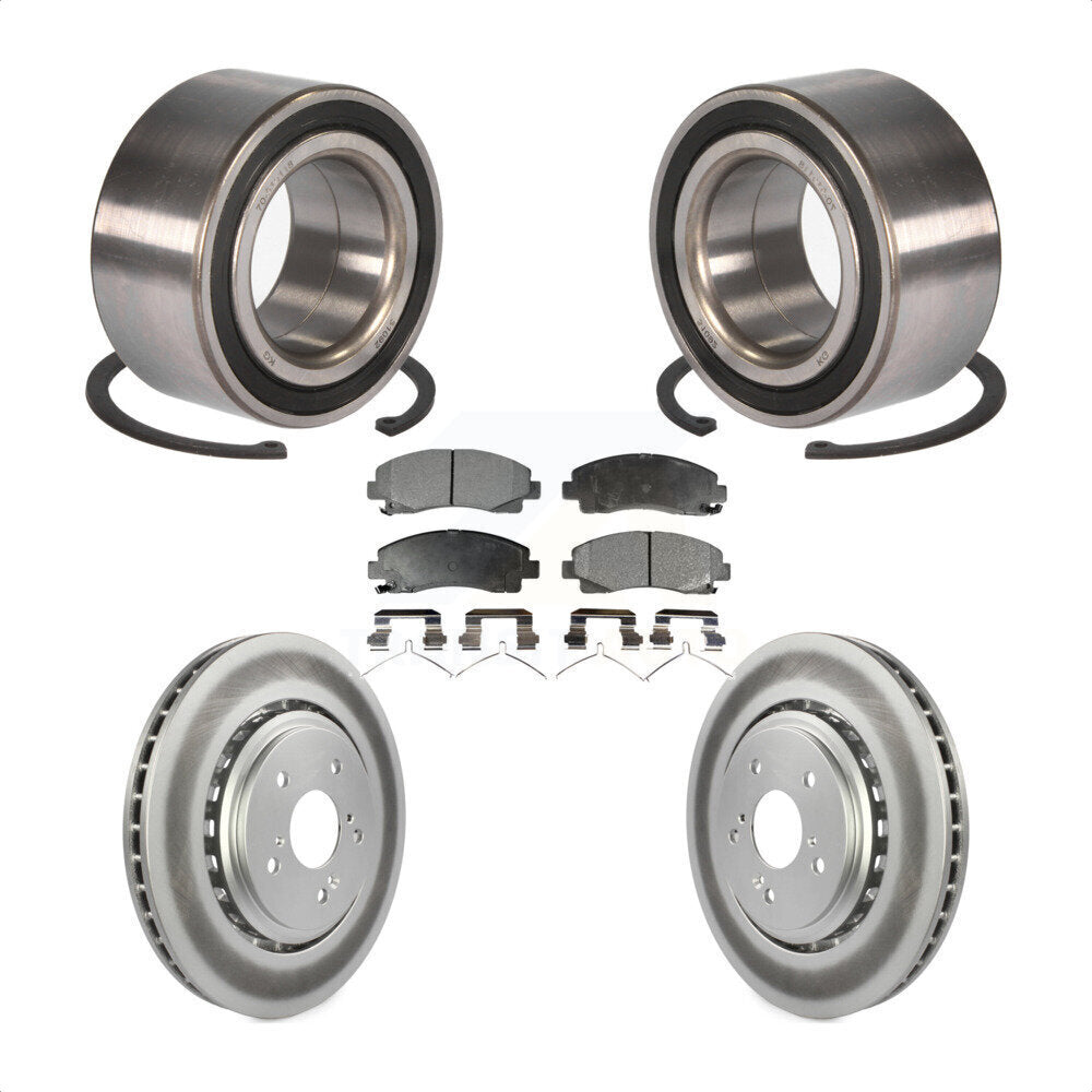 Wheel Bearing Coated Disc Brake Rotor And Pads Front Kit For 2015-2020 Acura TLX