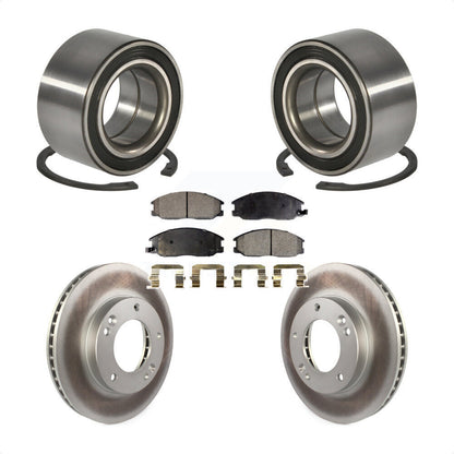 Wheel Bearing Coated Disc Brake Rotor & Pads Front Kit For 2003-2006 Kia Sorento