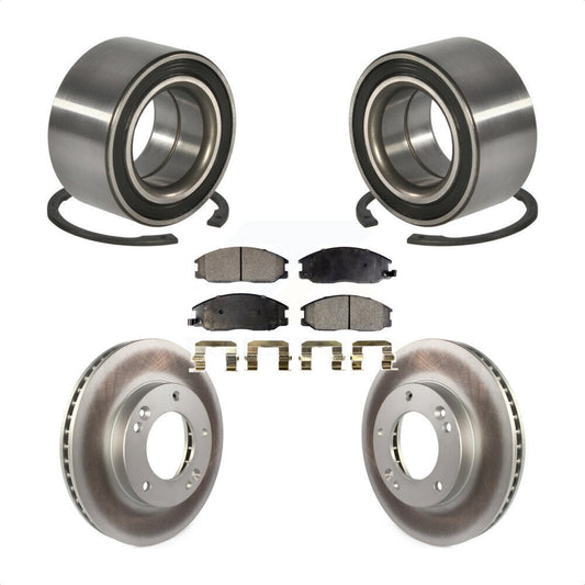 Wheel Bearing Coated Disc Brake Rotor & Pads Front Kit For 2003-2006 Kia Sorento