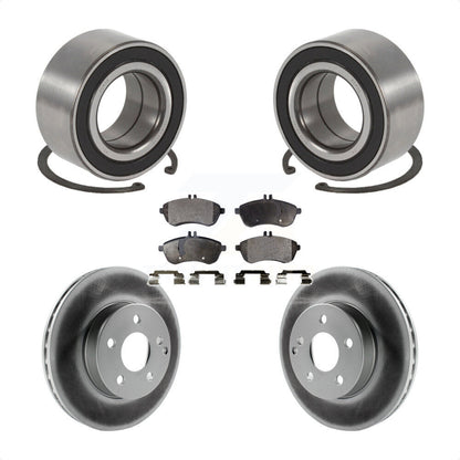 Wheel Bearing Coated Disc Brake Rotor & Pad Front Kit For Mercedes-Benz C250 AWD