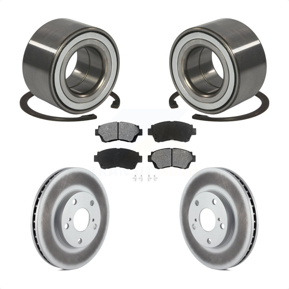 Wheel Bearing Coated Brake Rotor & Pads Front Kit For Toyota Camry Sienna Avalon