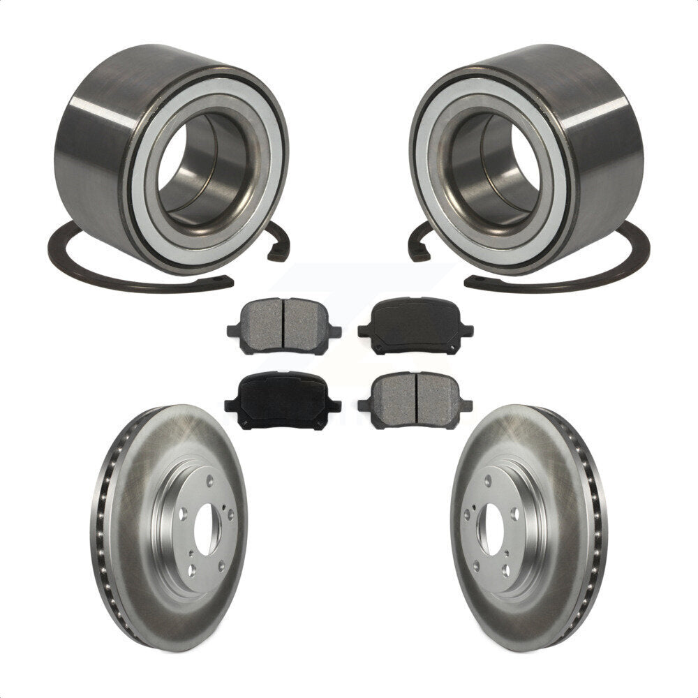 Wheel Bearing Coated Disc Brake Rotor & Pads Front Kit For 1999-2001 Lexus RX300