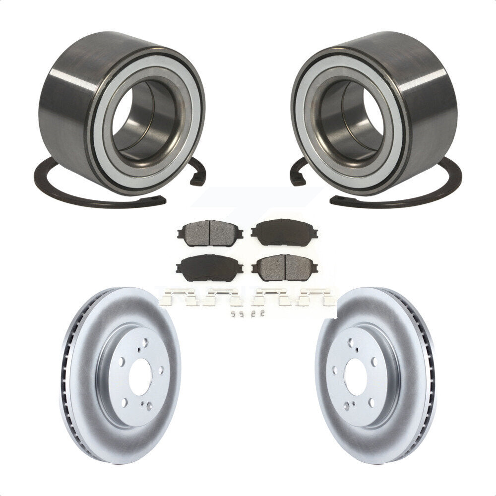 Wheel Bearing Coated Disc Brake Rotor & Pads Front Kit For 2002-2003 Lexus ES300