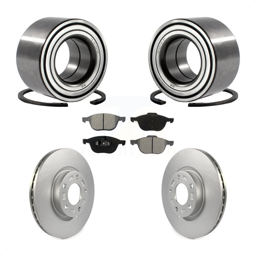 Wheel Bearing Coat Brake Rotor Pads Front Kit For 2005 Mazda 3 2.3L with Non-ABS
