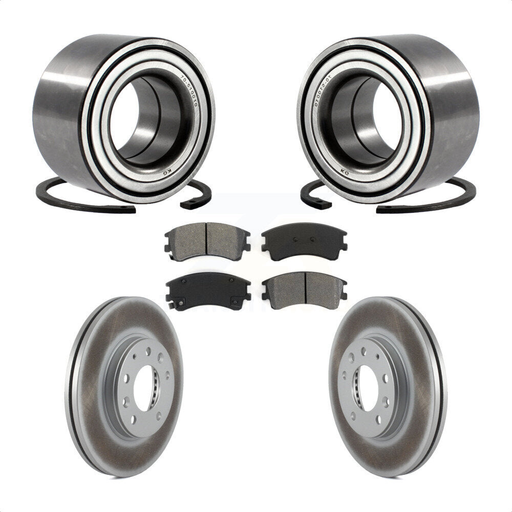 Wheel Bearing Coated Disc Brake Rotors And Pads Front Kit For 2003-2005 Mazda 6