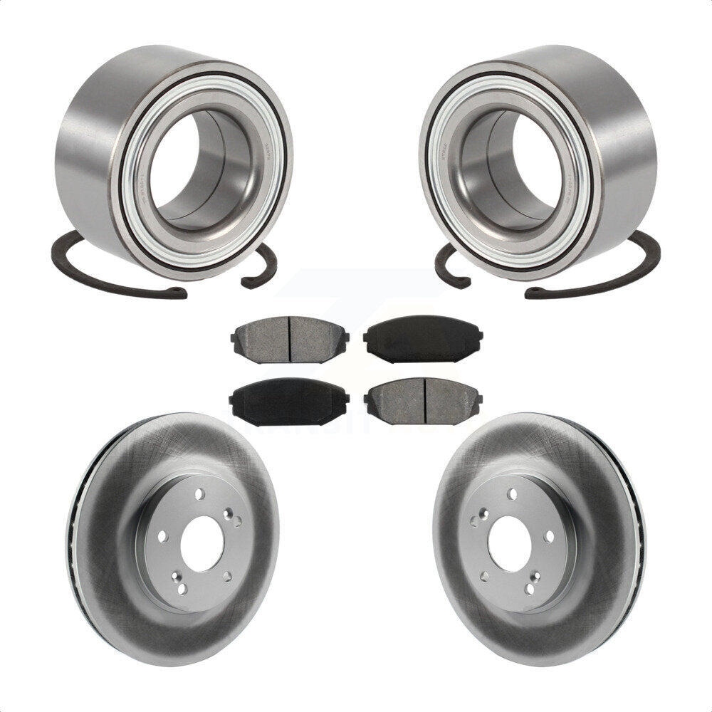 Wheel Bearing Coated Disc Brake Rotor And Pads Front Kit For 2001-2002 Acura MDX