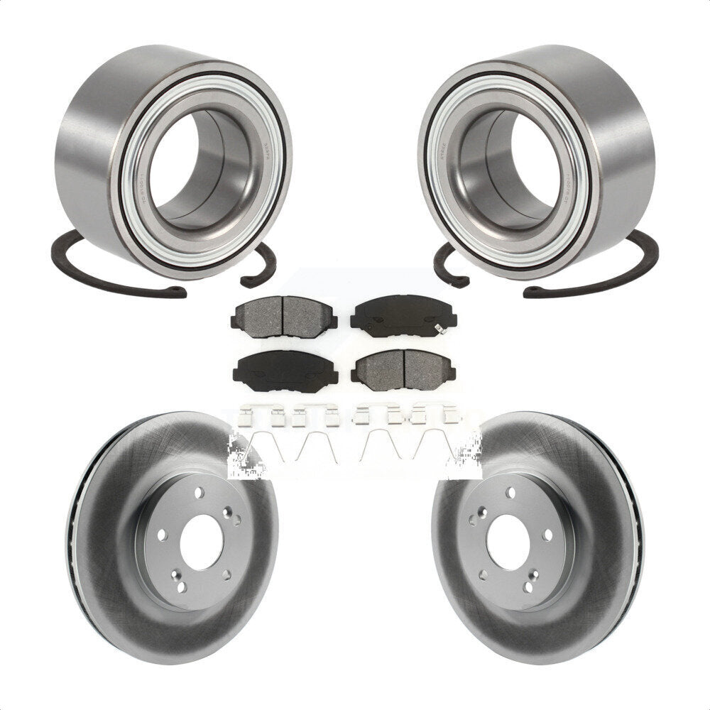 Wheel Bearing Coated Disc Brake Rotor & Pads Front Kit For 2003-2004 Honda Pilot