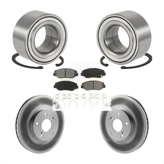 Wheel Bearing Coated Disc Brake Rotor & Pads Front Kit For 2003-2004 Honda Pilot