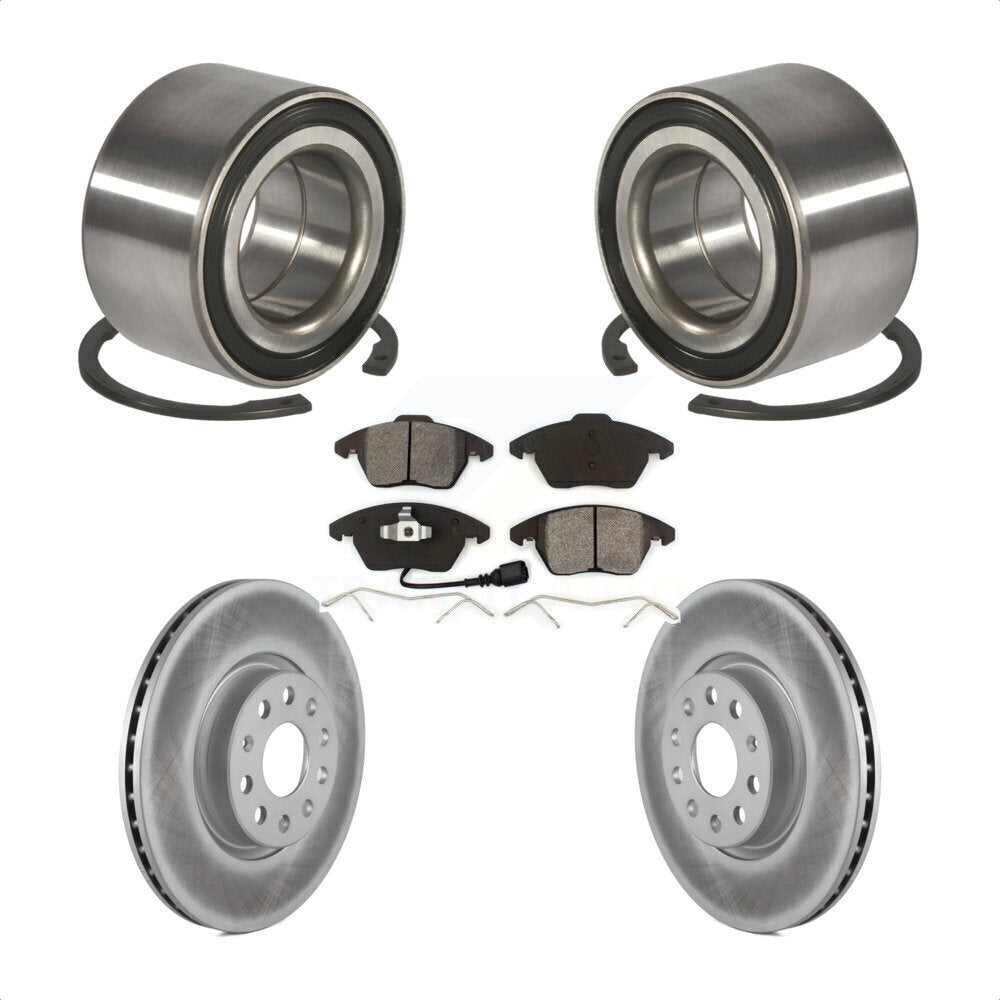 Wheel Bearing Coated Disc Brake Rotor And Pad Front Kit For Volkswagen Jetta GTI