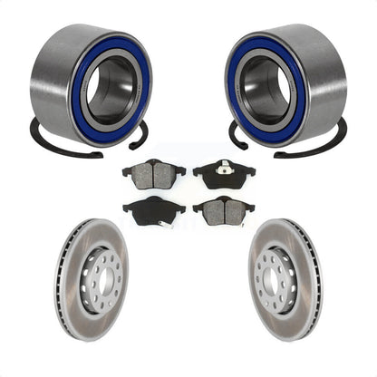 Wheel Bearing Coated Brake Rotor And Pad Front Kit For Volkswagen Passat Audi A4