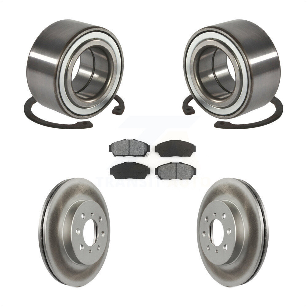 Wheel Bearing Coated Brake Rotor And Pad Front Kit For Acura Integra Honda Civic