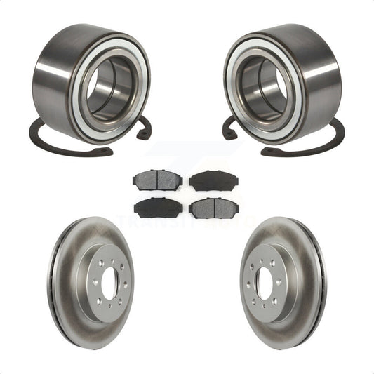 Wheel Bearing Coated Brake Rotor And Pad Front Kit For Acura Integra Honda Civic