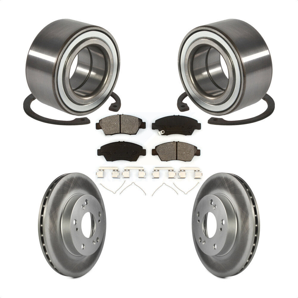 Wheel Bearing Coated Disc Brake Rotor And Pad Front Kit For 2004 Honda Civic SiR