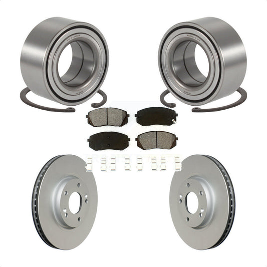 Wheel Bearing Coated Brake Rotor & Pad Front Kit For Hyundai Tucson Kia Sportage