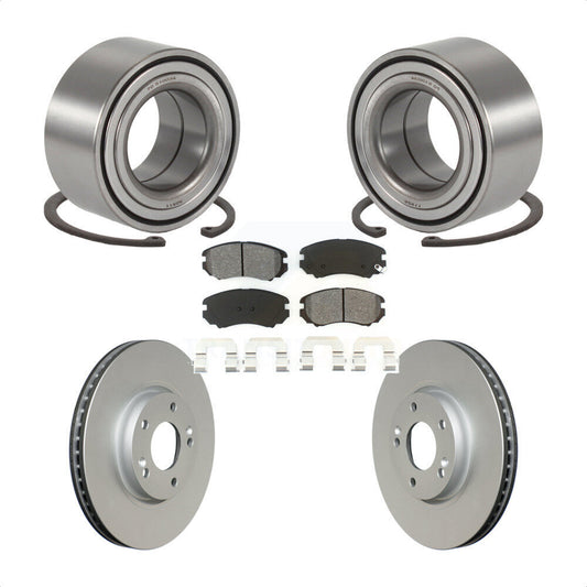 Wheel Bearing Coated Brake Rotor Pad Front Kit For 2006-2010 Hyundai Sonata 3.3L