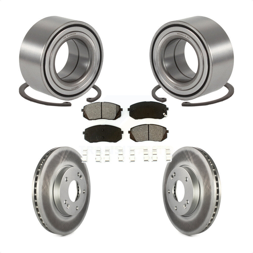 Wheel Bearing Coated Disc Brake Rotor And Pads Front Kit For 2007-2009 Kia Rondo