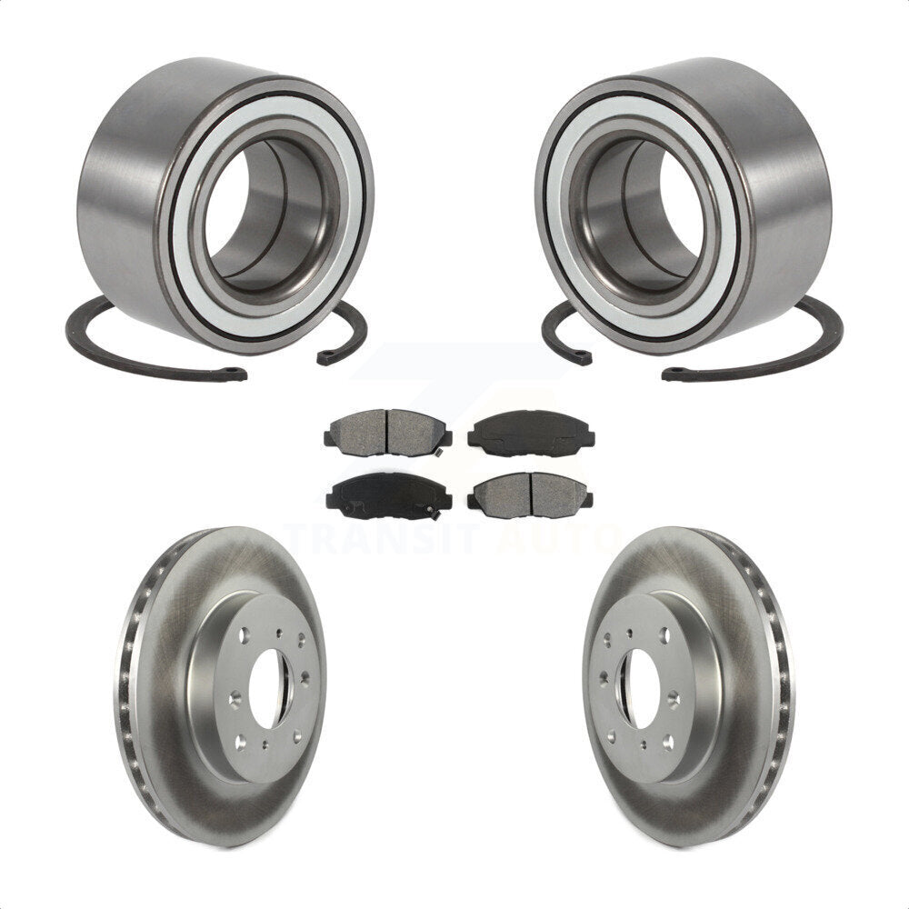 Wheel Bearing Coated Brake Rotor Pads Front Kit For Honda Accord Coupe with 2.3L