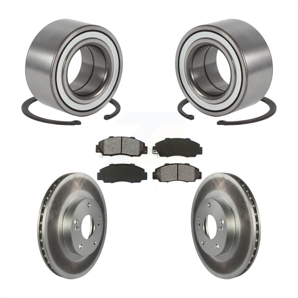 Wheel Bearing Coated Brake Rotor & Pad Front Kit For 1998-2002 Honda Accord 3.0L